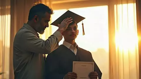 AI Video from prompt: A proud father gently places his hand on his son