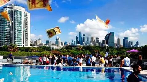 AI Video from prompt: Trading floors with dollar bills flying in the a