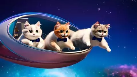 AI Video from prompt: Happy and joyous dapper cats enjoying an evening