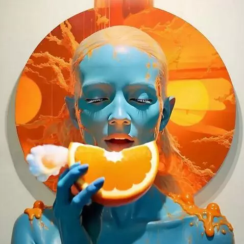 AI Video from prompt: The camera zooms in on a glowing blue figure wit