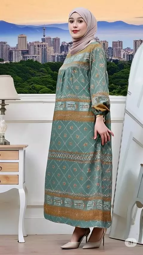 AI Video from prompt: Buat vidio wanita tersebut mempromosikan baju ya