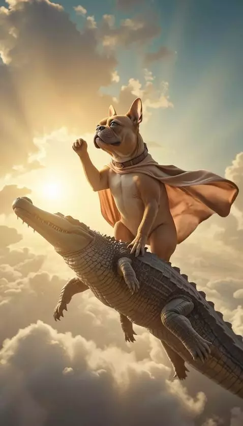AI Video from prompt: “Side view of the crocodile gliding smoothly thr