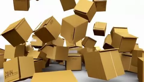 AI Video from prompt: The boxes are falling from above