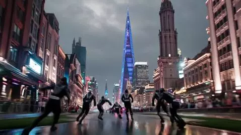 AI Video from prompt: Iron City from Alita: Battle Angel Alita roller 