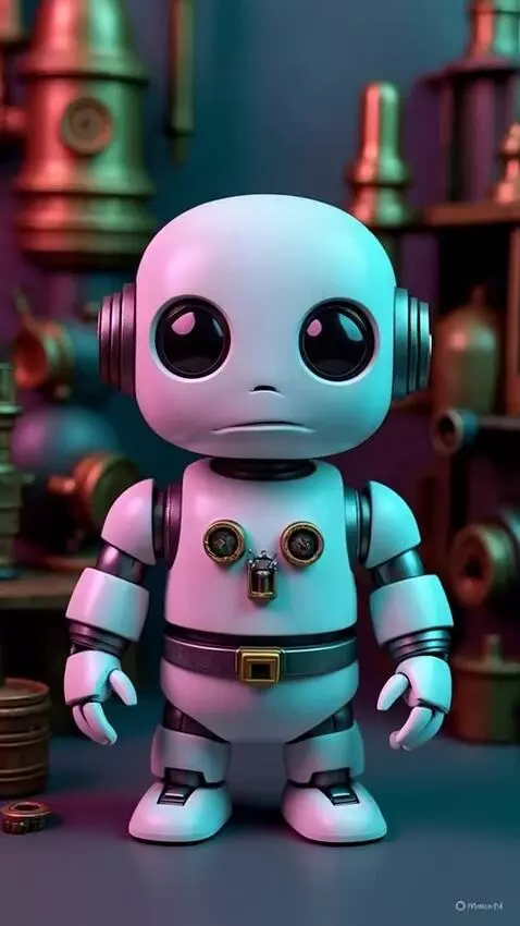 AI Video from prompt: el robot acerca la cara en un primer plano a la 