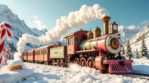 AI Video from prompt: "Photorealistic image of a vintage steam train p