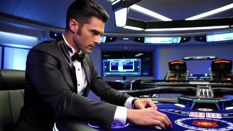 AI Video from prompt: AI Human Hybrid in a sci fi dapper outfit playin