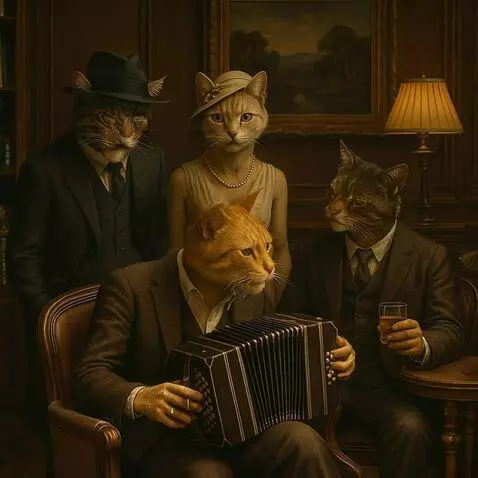 AI Video from prompt: Toca el bandoneon,interactuan cinematografico,ca