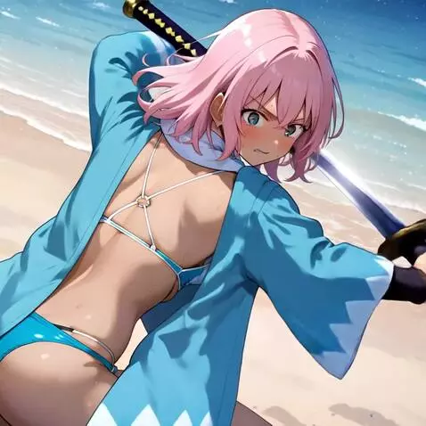 AI Video from prompt: She fights using her katana in her left hand