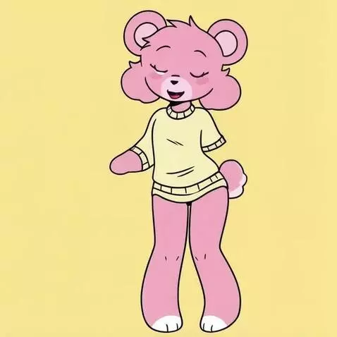 AI Video from prompt: The armless furry bear is telling her story