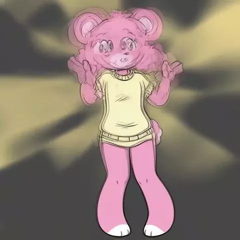 AI Video from prompt: The armless furry bear is telling her story