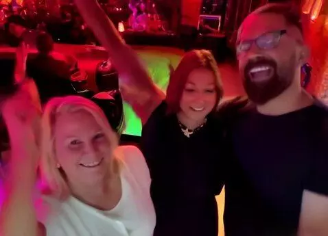 AI Video from prompt: Make us look like we are disco dancing