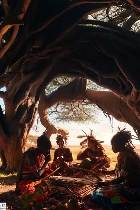 AI Video from prompt: Men discussing plans together, animal run toward