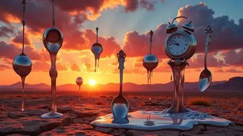 AI Video from prompt: Texture pattern of melting spoons and clocks fal