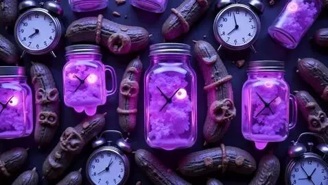 AI Video from prompt: a texture pattern featuring mason jars of glowin