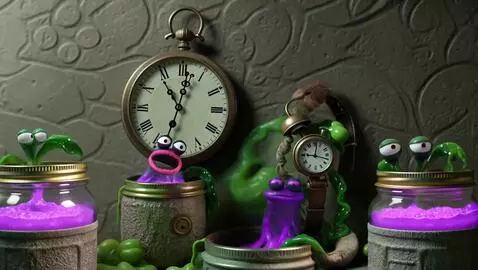 AI Video from prompt: a texture pattern featuring mason jars of glowin