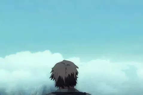 AI Video from prompt: A guy stands on the edge of a cliff, shouting in