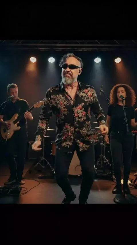 AI Video from prompt: Realistic video. High quality. A man in dark gla