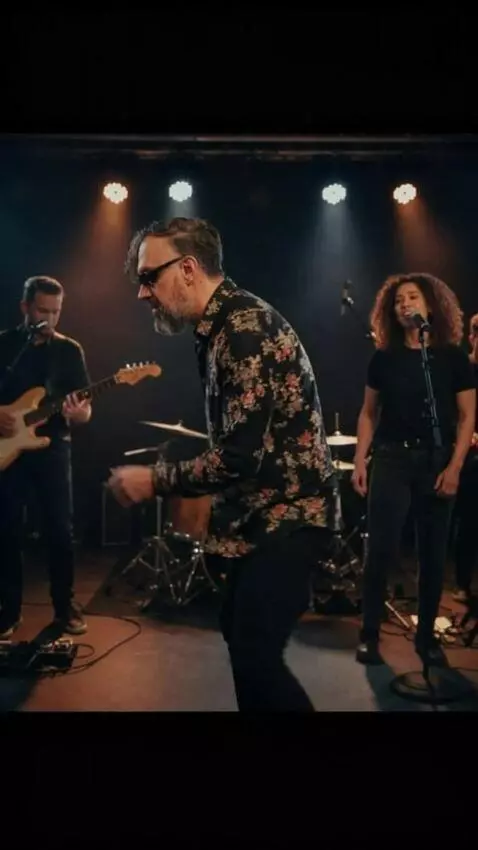 AI Video from prompt: Realistic video. High quality. A man in dark gla