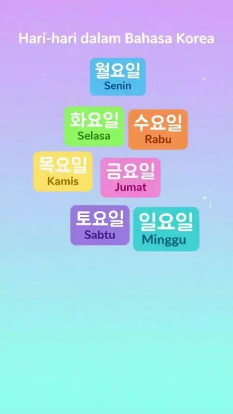 AI Video from prompt: Korean vocabulary about the names of the days us