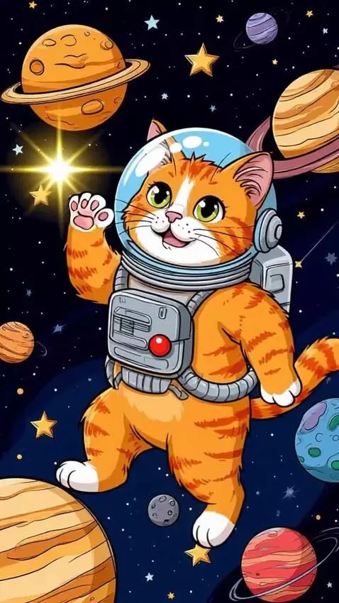 AI Video from prompt: A cat in the universe