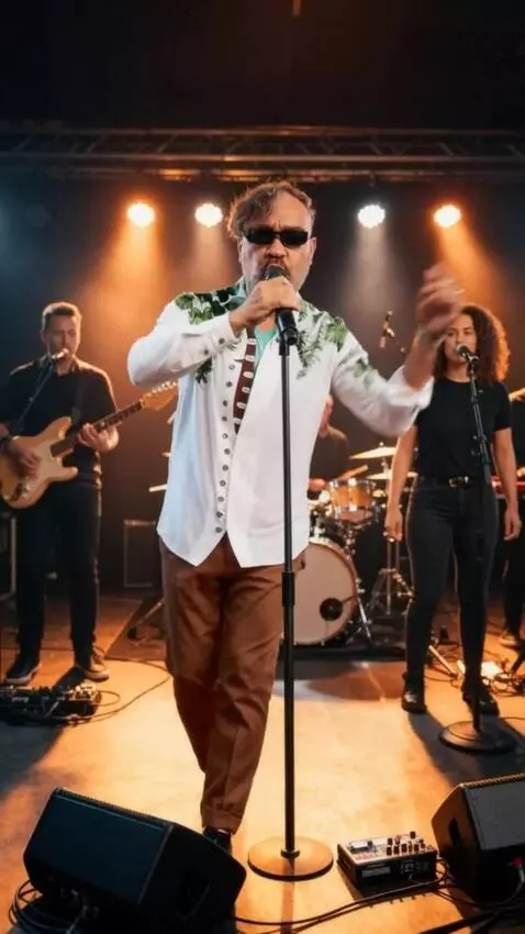 AI Video from prompt: Realistic video. High quality. A man in dark gla