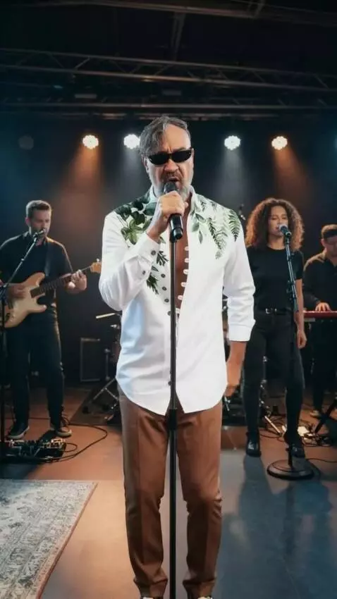 AI Video from prompt: Realistic video. High quality. A man in dark gla