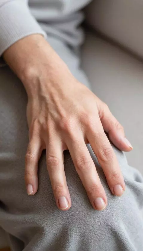 AI Video from prompt: A beautiful manicure gradually appears on the fi