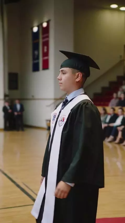 AI Video from prompt: generate how Nick Woodman graduates from univers