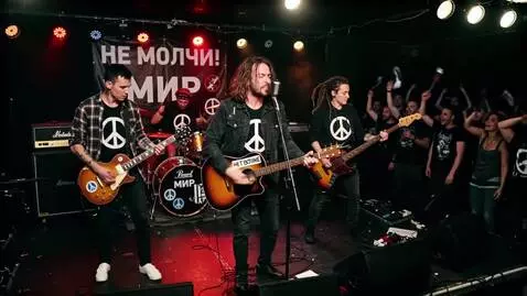 AI Video from prompt: musicians play rock