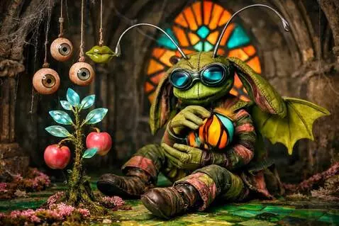 AI Video from prompt: The caterpillar transforms into a big monarch bu