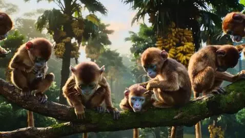 AI Video from prompt: Scene 1: A lush, dense tropical jungle. Sunlight