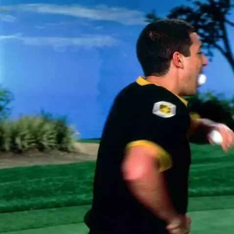 AI Video from prompt: A goofy middle-aged comedy actor with messy dark