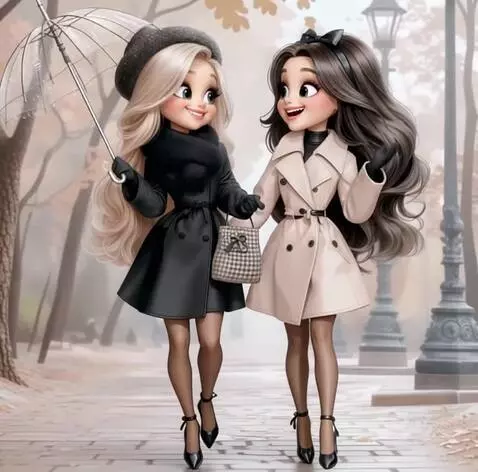 AI Video from prompt: Two friends are walking , smiling, exchanging op