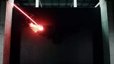 AI Video from prompt: A dark cinematic scene of a matte black concrete