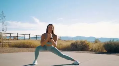 AI Video from prompt: A beautiful, athletic young woman with long hair