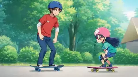 AI Video from prompt: Older brother Coop and younger sister Millie ska