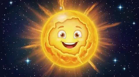 AI Video from prompt: Visual Action: The colossal glowing sun radiates