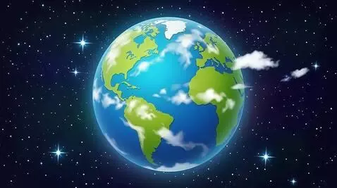 AI Video from prompt: Visual Action: Planet Earth rotates beautifully 