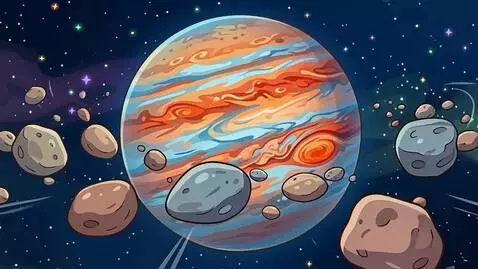 AI Video from prompt: Visual Action: Hundreds of floating space rocks 