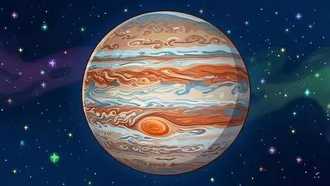 AI Video from prompt: Visual Action: The colourful, swirling banded cl