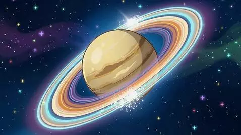 AI Video from prompt: Visual Action: The glowing, spectacular rings of