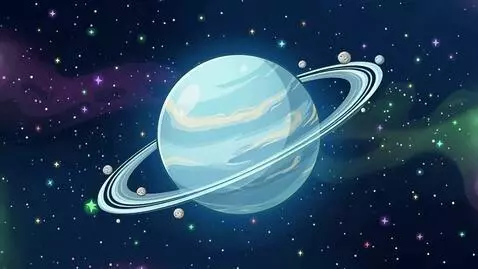 AI Video from prompt: Visual Action: The pale blue ice giant planet (U