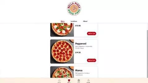 AI Video from prompt: Create a pizzeria website interface. The interfa