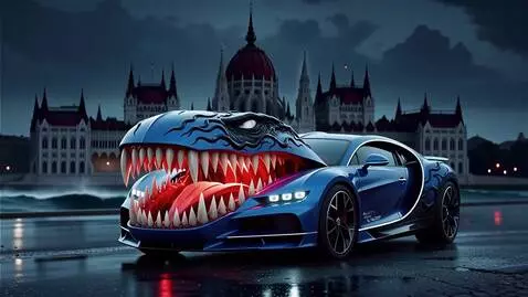 AI Video from prompt: Photorealistic fantasy-style car airbrush: a blu