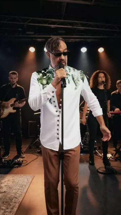 AI Video from prompt: Realistic video. High quality. A man in dark gla