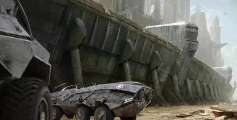 AI Video from prompt: The endless nuclear wastelands, an armored vehic