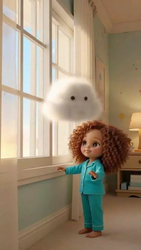 AI Video from prompt: 3D animation. The girl opens the bedroom window.