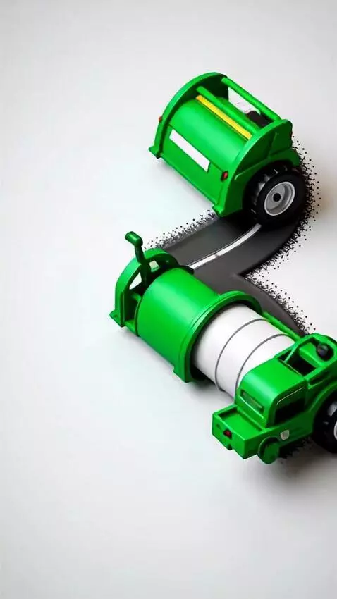 AI Video from prompt: cartoon animation of road construction.  a road 