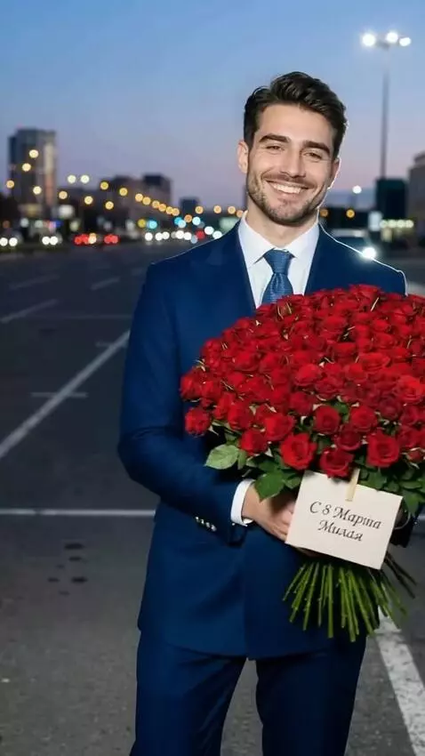 AI Video from prompt: He walks , smiles and holds out his hands with a